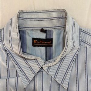 Ben Sherman Blue Casual Button Down Shirt with Stripes